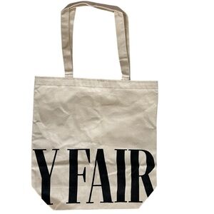 VANITY FAIR Tote Book Bag Natural Canvas Double Handle